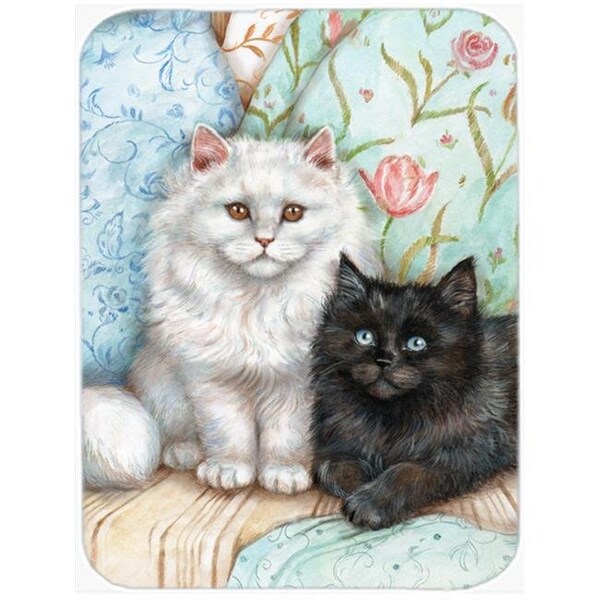 Carolines Treasures Carolines Treasures CDCO0510LCB A Black Cat & a White Cat Glass Large Cutting Board - CDCO0510LCB