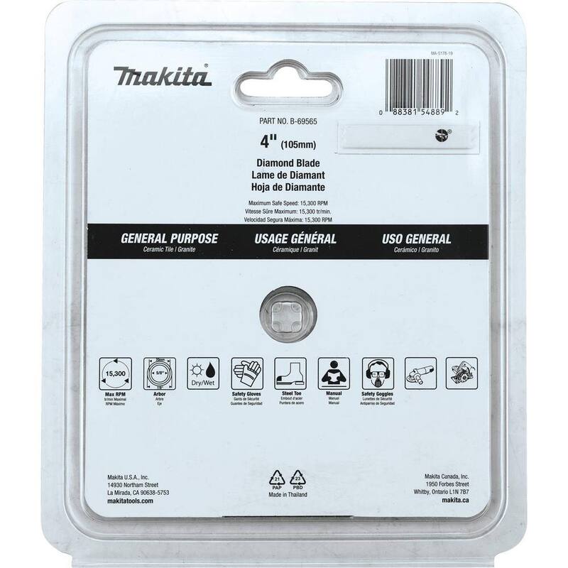 Disco de Diamante de Banda Continua de 4 pulgadas para Uso General - B-69565 de Makita