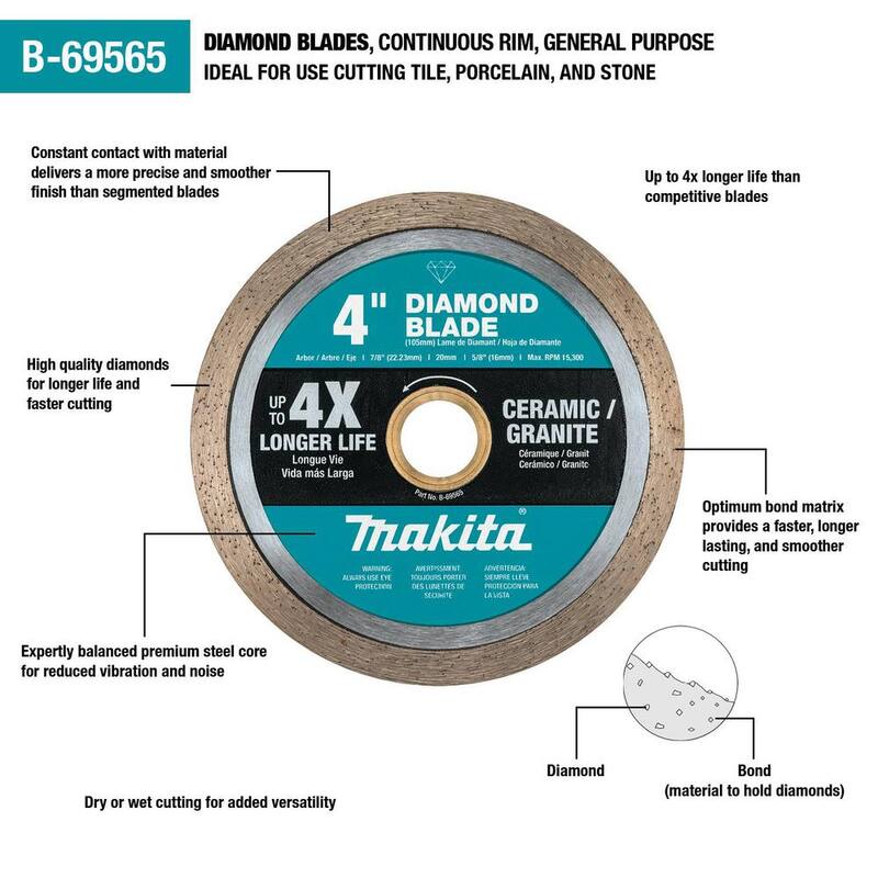 Disco de Diamante de Banda Continua de 4 pulgadas para Uso General - B-69565 de Makita