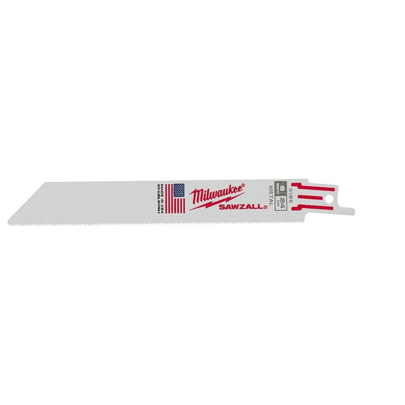 Sierra reciproca para cortar metal delgado de 6 pulgadas, 24 TPI Milwaukee (paquete de 5 hojas) - 48-00-5186.