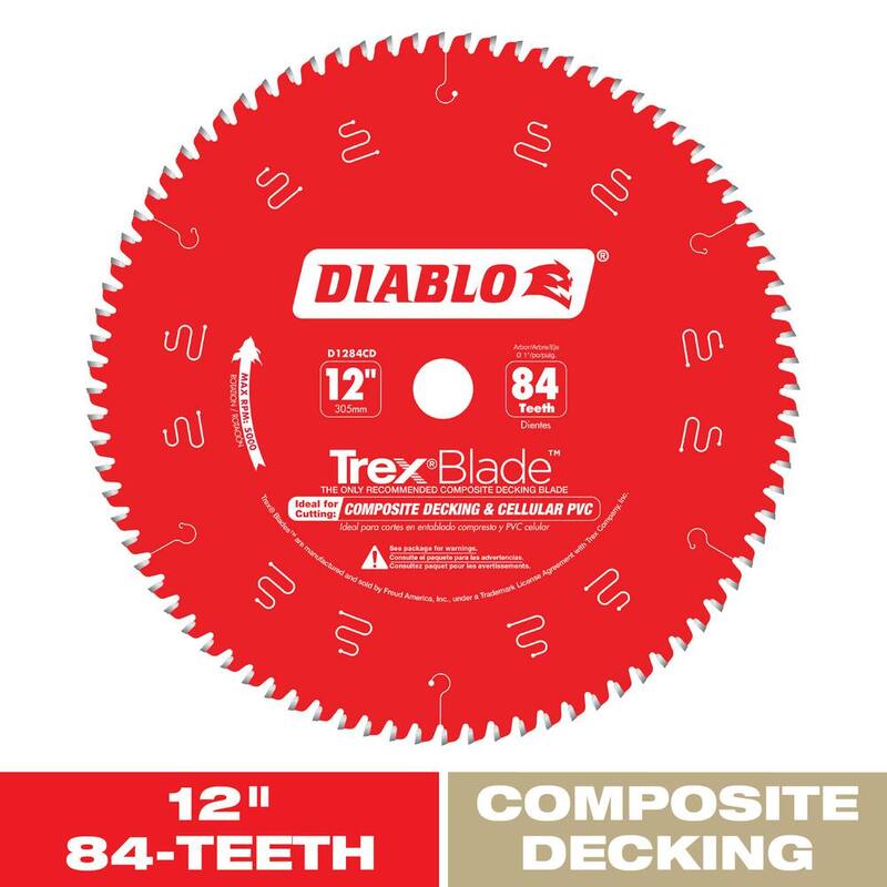 Hoja de sierra circular DIABLO de 12 pulgadas con 84 dientes para compuestos y plásticos - D1284CD