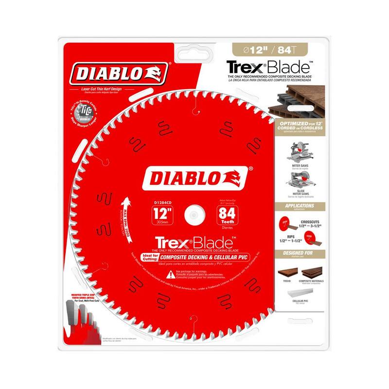 Hoja de sierra circular DIABLO de 12 pulgadas con 84 dientes para compuestos y plásticos - D1284CD