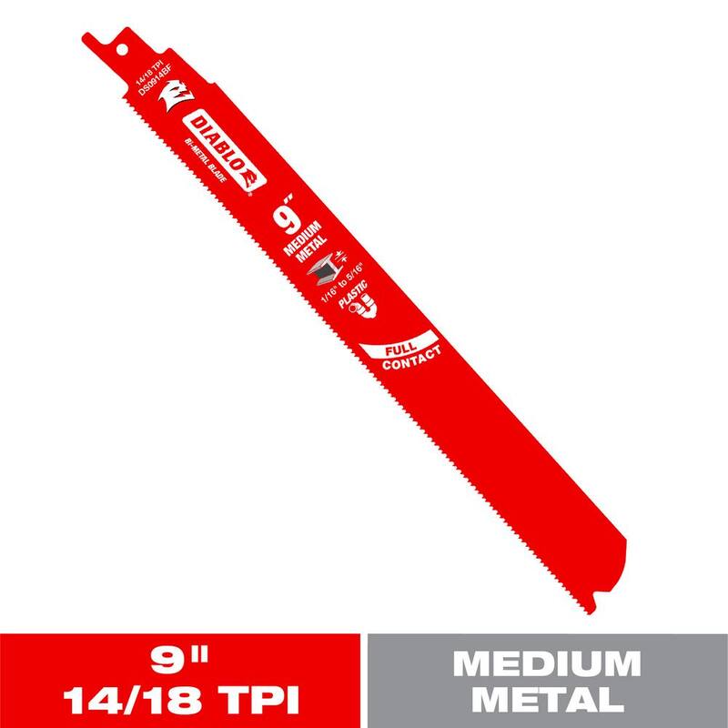 DIABLO 9 pulgadas 14/18 TPI Hoja de sierra alternativa bimetálica para metal mediano - DS0914BF