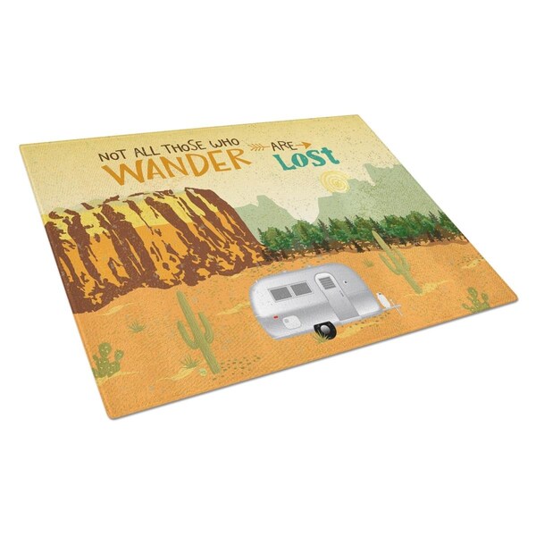 Carolines Treasures Airstream Camper Camping Wander Glass Cutting Board Large - VHA3026LCB