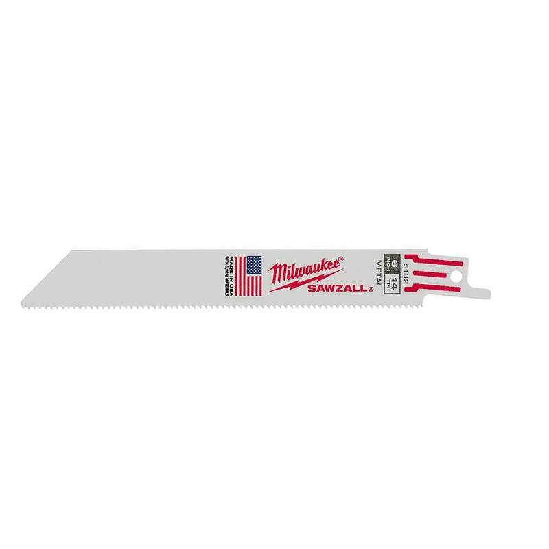 Hoja de sierra SAWZALL para metales medianos de 6 pulgadas y 14 TPI de Milwaukee (paquete de 5) - 48-00-5182