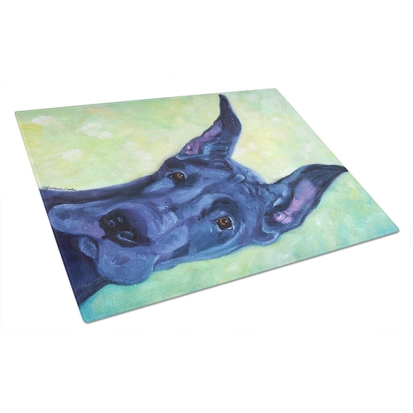 Carolines Treasures Great Dane Midnight Puppy Glass Cutting Board Large - 7388LCB