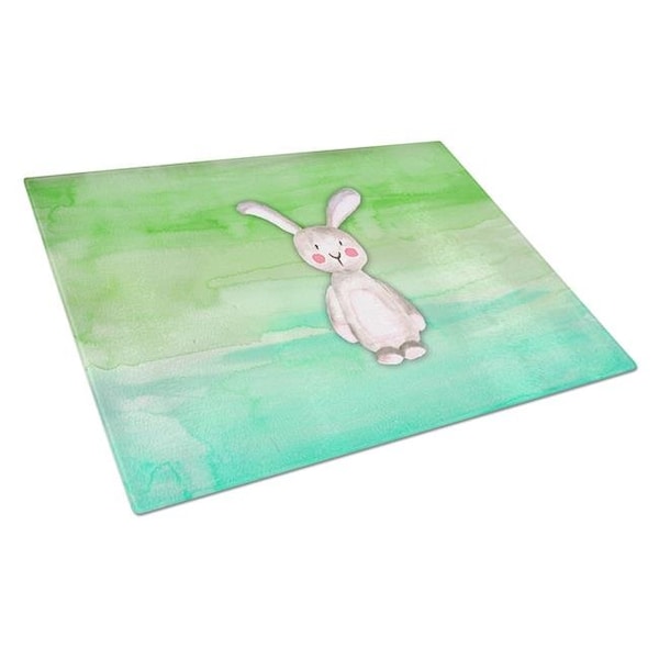 Carolines Treasures Carolines Treasures BB7437LCB Bunny Rabbit Watercolor Glass Cutting Board - Large - BB7437LCB