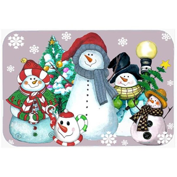 Carolines Treasures Carolines Treasures PJC1084LCB Snowman Collection For The Holidays Glass Cutting Board; Large - PJC1084LCB