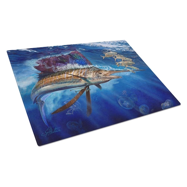 Carolines Treasures Majesty Sailfish Glass Cutting Board Large - JMA2010LCB