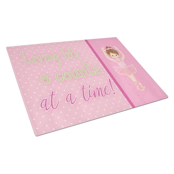 Carolines Treasures Ballet in 8 Counts Brunette Glass Cutting Board Large - BB5396LCB