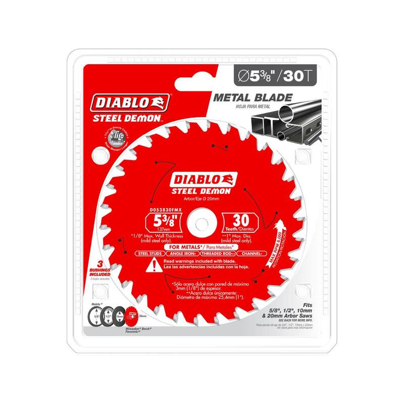 DIABLO Steel Demon 5-3/8 pulgadas x 30 dientes Hoja de sierra circular para corte de metal con bujes - D053830FMX