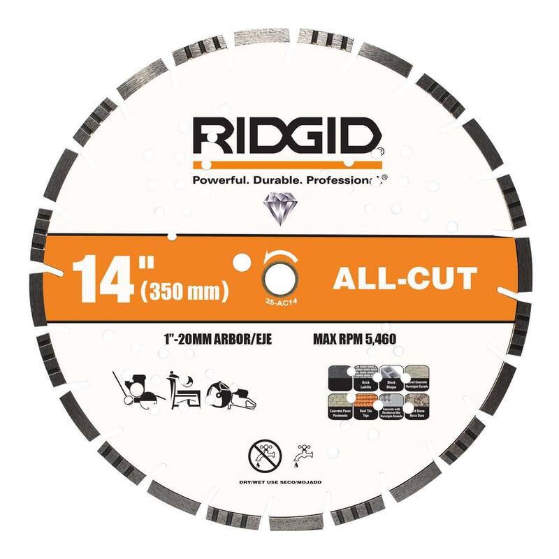 RIDGID 14 pulgadas Todo-Corte Hoja de Diamante con Borde Segmentado - 25-AC14