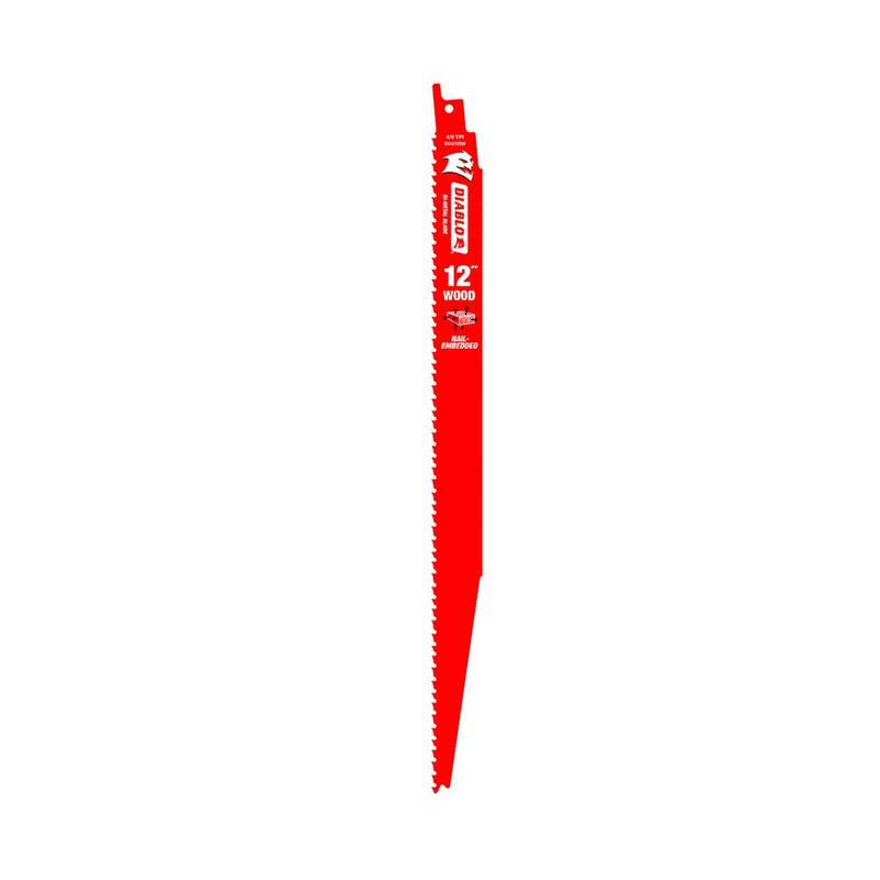 DIABLO 12 pulgadas 4/6 TPI Hoja de sierra reciproca bimetálica para madera con clavos incrustados - DS1212BW