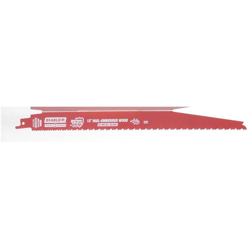 DIABLO 12 pulgadas 4/6 TPI Hoja de sierra reciproca bimetálica para madera con clavos incrustados - DS1212BW