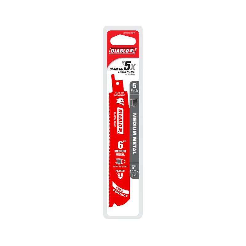 DIABLO 6 pulgadas 14/18 TPI Hojas de Sierra de Sable Bimetálicas para Metal Medio - DS0614BF15
