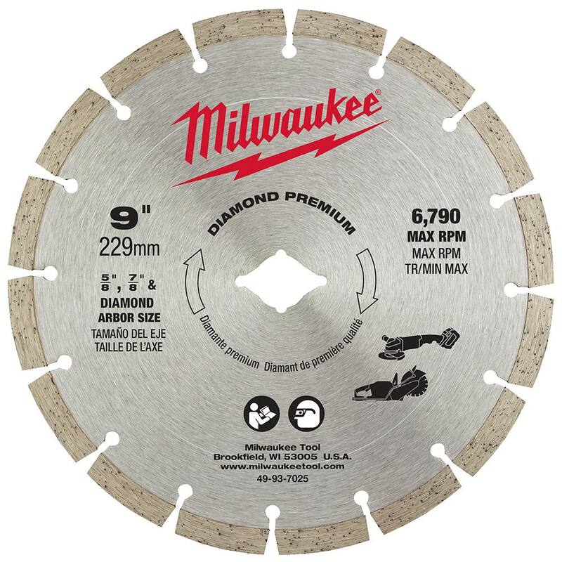Milwaukee Diamond Premium 9 pulgadas Segmentada Hoja (Paquete de 1) - 49-93-7025