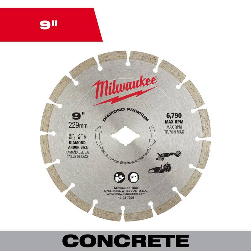 Milwaukee Diamond Premium 9 pulgadas Segmentada Hoja (Paquete de 1) - 49-93-7025