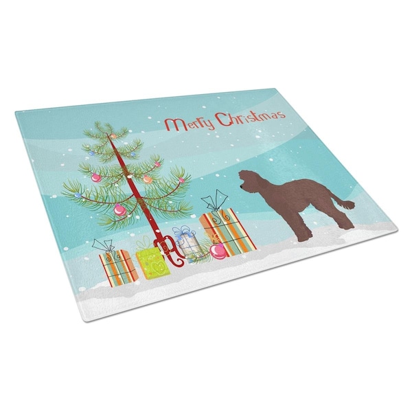 Carolines Treasures Whoodle No.1 Christmas Tree Glass Cutting Board Large - CK3880LCB
