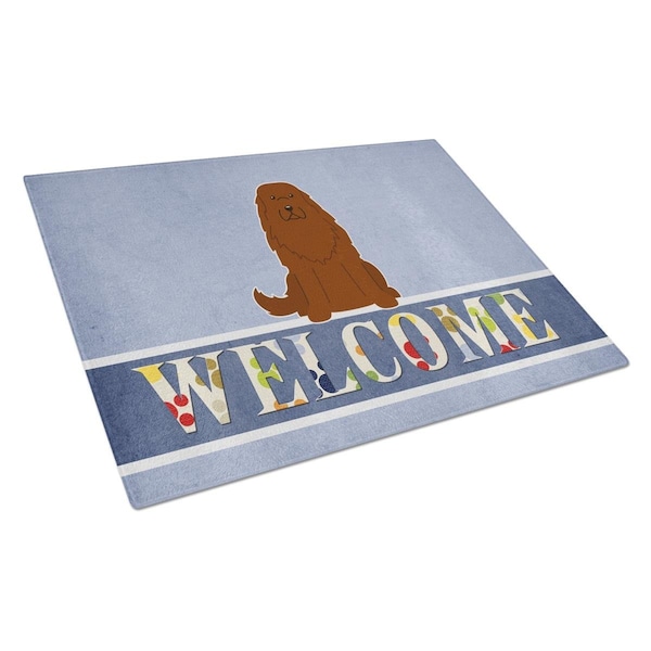 Carolines Treasures Caucasian Shepherd Dog Welcome Glass Cutting Board Large - BB5631LCB