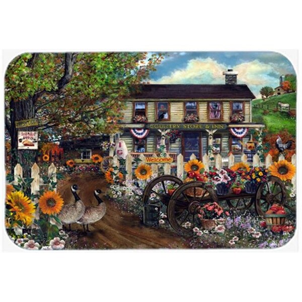 Carolines Treasures Carolines Treasures PTW2016LCB Sunflowers And The Old Country Store Glass Cutting Board; Large - PTW2016LCB
