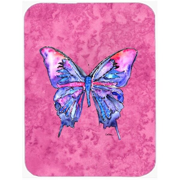 Carolines Treasures Carolines Treasures 8859LCB Butterfly On Pink Glass Cutting Board - Large - 8859LCB