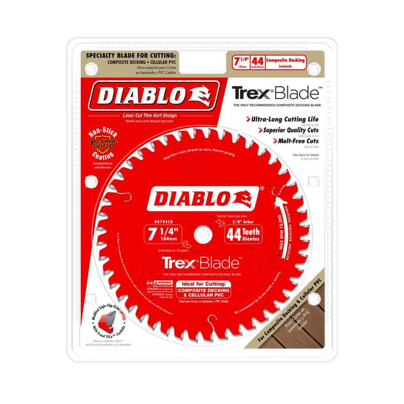 DIABLO 7-1/4 pulgadas x 44 dientes TrexBlade hoja de sierra circular para compuestos y plástico - D0744CD