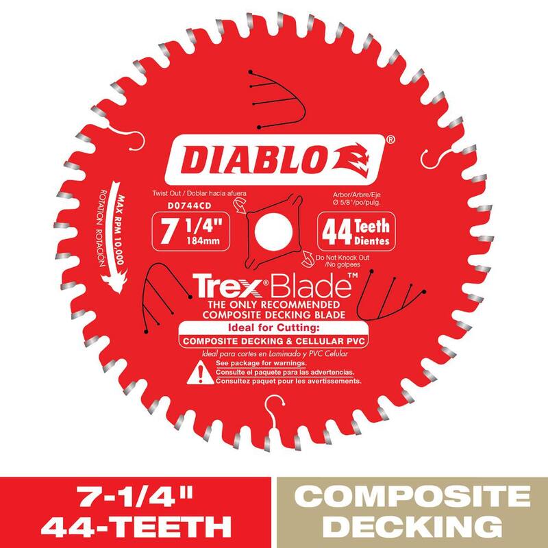 DIABLO 7-1/4 pulgadas x 44 dientes TrexBlade hoja de sierra circular para compuestos y plástico - D0744CD