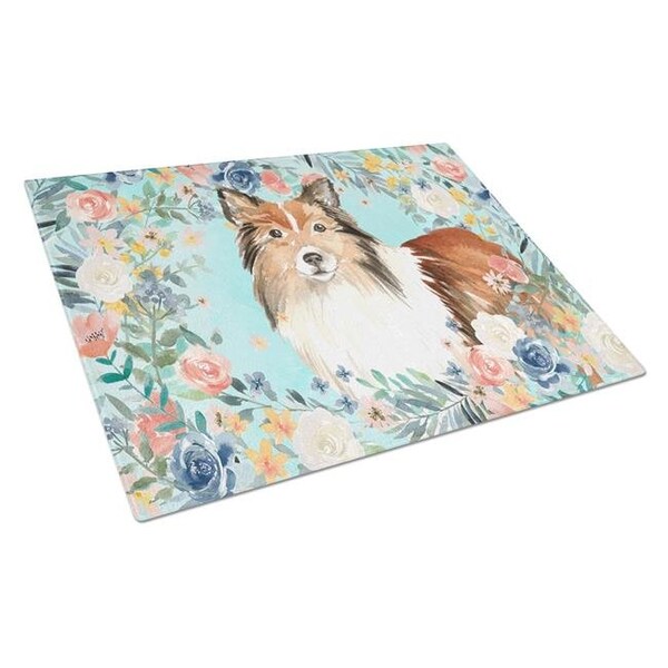 Carolines Treasures Carolines Treasures CK3411LCB Sheltie Glass Cutting Board - Large - CK3411LCB