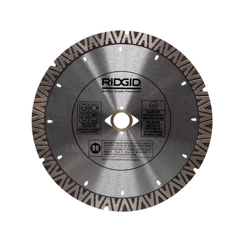Disco de diamante de borde turbo RIDGID TURBO-V de 7 pulgadas para corte de alta eficiencia en albañilería - HD-HETB70
