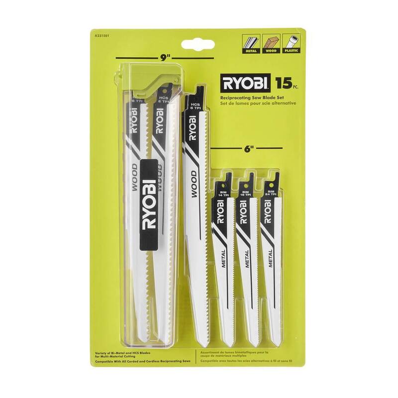 Set de hojas para sierra reciproca de RYOBI (15 piezas) - A231501