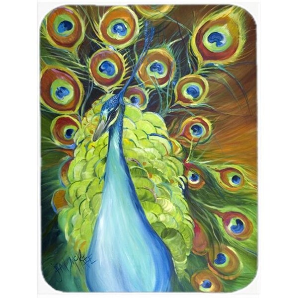 Carolines Treasures Carolines Treasures JMK1150LCB Bling Peacock Glass Cutting Board; Large - JMK1150LCB