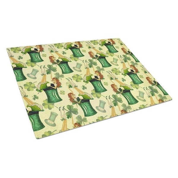 Carolines Treasures Carolines Treasures BB7559LCB Watercolor St Patricks Day Party Glass Cutting Board; Large - BB7559LCB