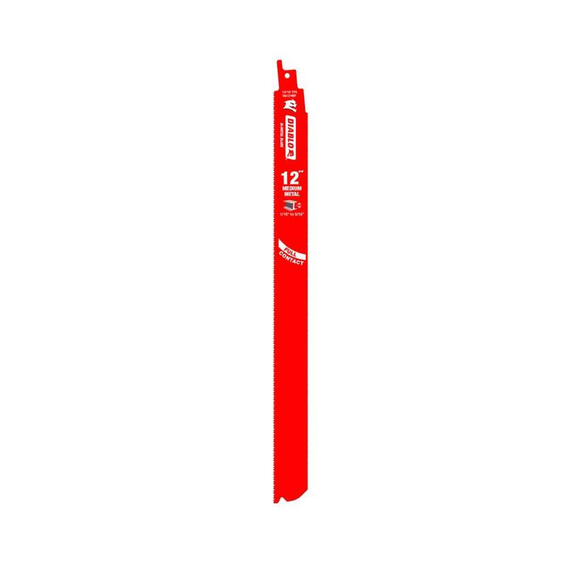 Hoja de sierra reciproca bimetálica DIABLO de 12 pulgadas, 14/18 TPI para metal mediano - DS1214BF