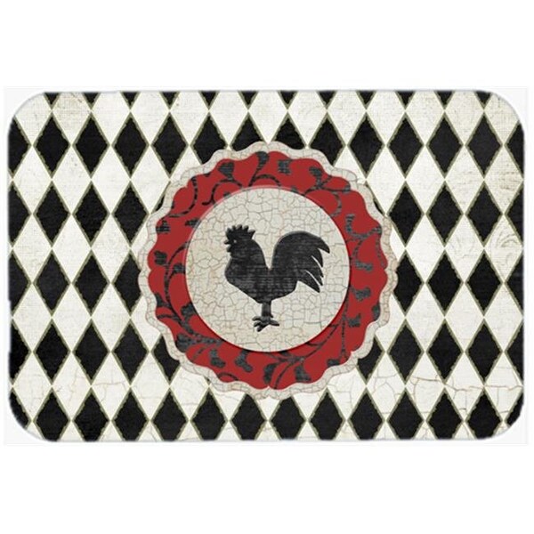 Carolines Treasures Carolines Treasures SB3086LCB Rooster Harlequin Black And White Glass Cutting Board - Large - SB3086LCB