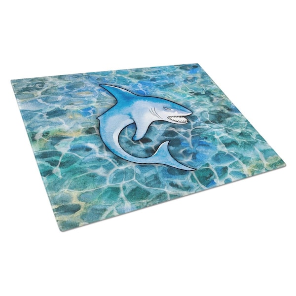Carolines Treasures Shark Glass Cutting Board Large - BB5352LCB
