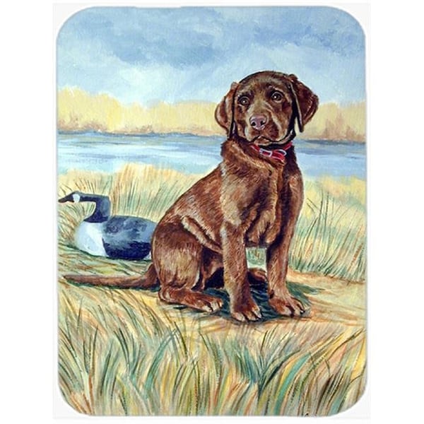 Carolines Treasures Carolines Treasures 7090LCB Chocolate Labrador Puppy Glass Cutting Board - Large; 15 x 12 in. - 7090LCB