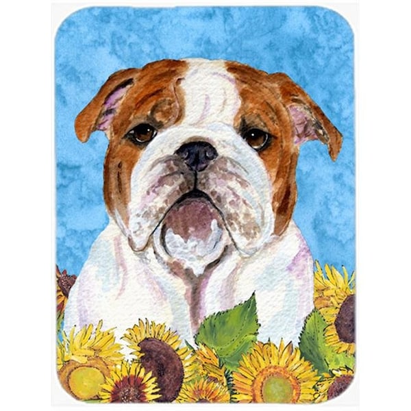 Carolines Treasures Carolines Treasures SS4117LCB Bulldog English Glass Cutting Board - Large - SS4117LCB