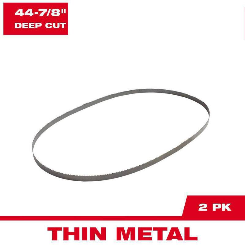 Milwaukee 44-7/8 pulgadas 18 TPI Hojas de sierra de cinta de alta velocidad portátil de corte profundo de acero al carbono (paquete de 2) para M18 FUEL/Con cable - 48-39-0524