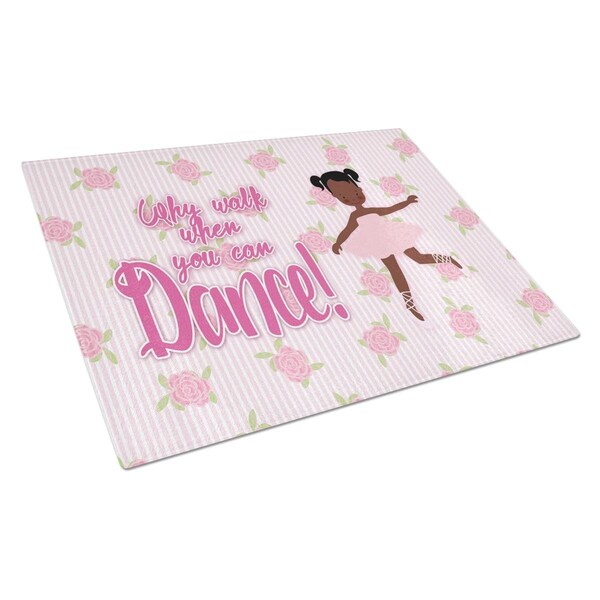 Carolines Treasures Ballet African American Pigtails Glass Cutting Board Large - BB5382LCB
