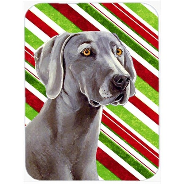 Carolines Treasures Carolines Treasures LH9251LCB Weimaraner Candy Cane Holiday Christmas Glass Cutting Board - Large - LH9251LCB