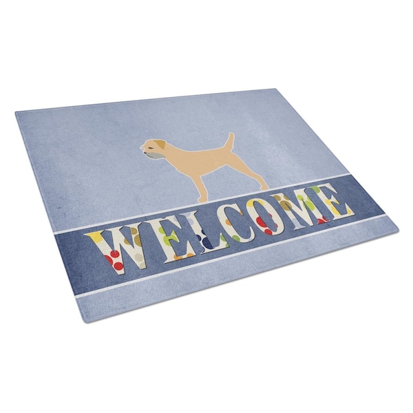 Carolines Treasures Border Terrier Welcome Glass Cutting Board Large - BB5493LCB