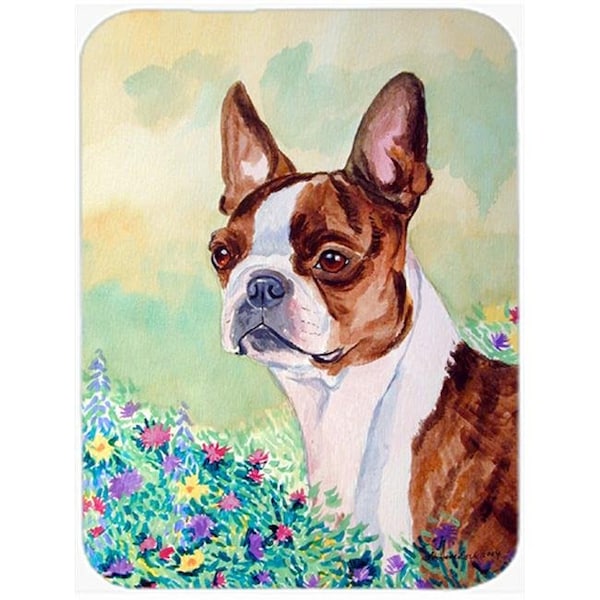 Carolines Treasures Carolines Treasures 7222LCB Red and White Boston Terrier Glass Cutting Board - Large - 7222LCB