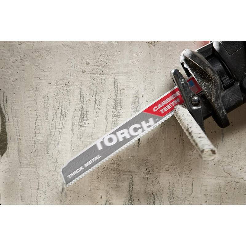 Milwaukee 6 pulgadas 8 TPI TORCH Dientes de carburo Hoja de sierra de sable SAWZALL para corte de metal grueso (paquete de 3) - 48-00-5301