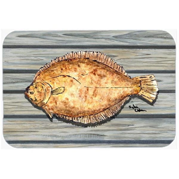 Carolines Treasures Carolines Treasures 8495LCB 15 x 12 in. Flounder on the Wharf Glass Cutting Board - 8495LCB
