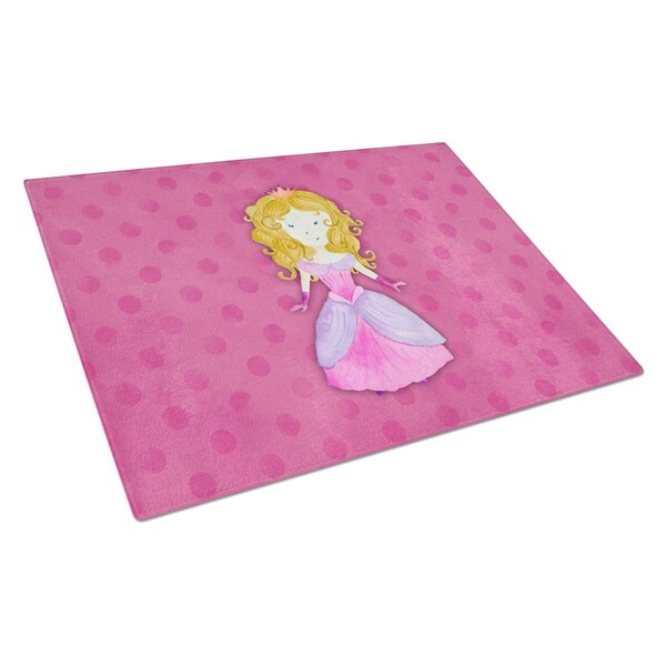 Carolines Treasures Princess Watercolor Glass Cutting Board Large - BB7407LCB
