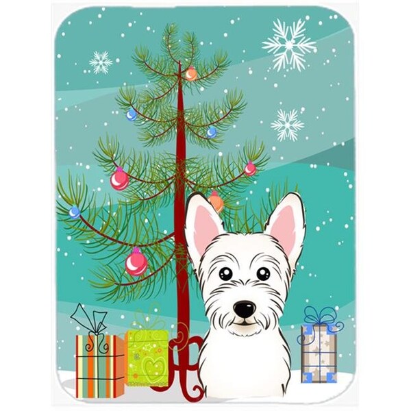Carolines Treasures Carolines Treasures BB1598LCB Christmas Tree And Westie Glass Cutting Board; Large - BB1598LCB