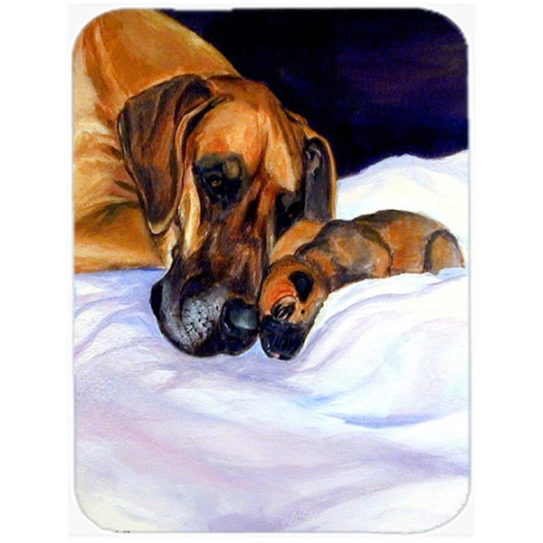 Carolines Treasures Fawn Natural Great Dane and Puppy Glass Cutting Board - Large- 15 x 12 in. - 7099LCB