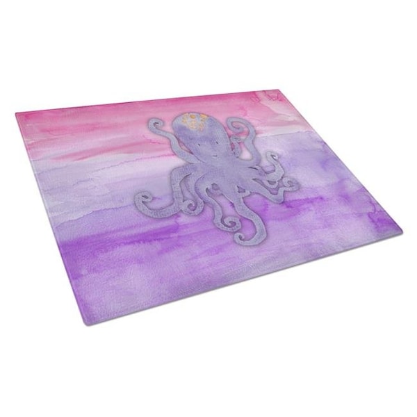 Carolines Treasures Carolines Treasures BB7424LCB Octopus Watercolor Glass Cutting Board - Large - BB7424LCB