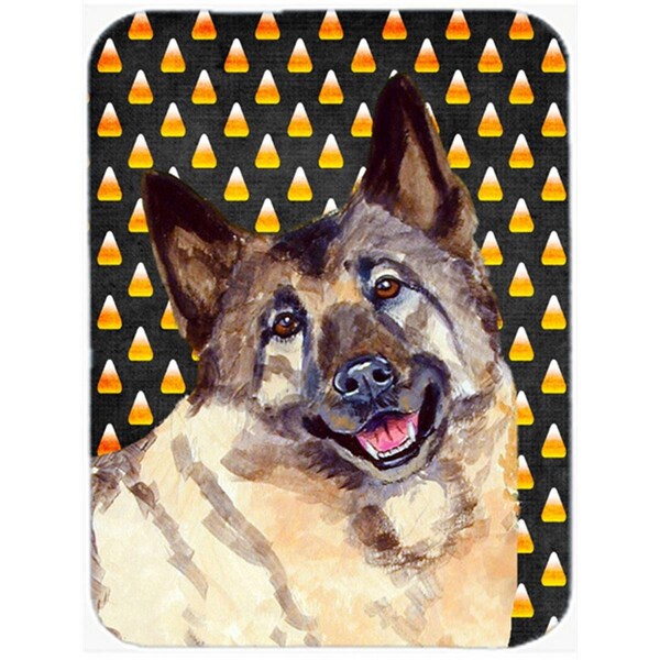Carolines Treasures Norwegian Elkhound Candy Corn Halloween Portrait Glass Cutting Board - Large - LH9048LCB