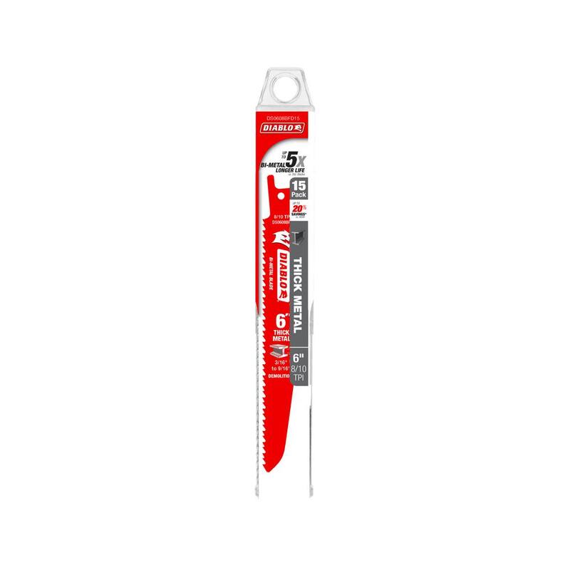 Cuchillas de sierra reciproca bi-metal DIABLO 9 pulgadas 8/10 TPI para metal grueso - DS0908BFD15